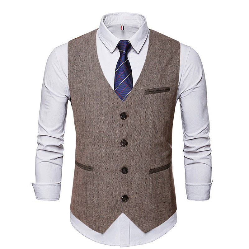 Plus Size Casual Vest Coat Slim Fit Business Gentleman Vest