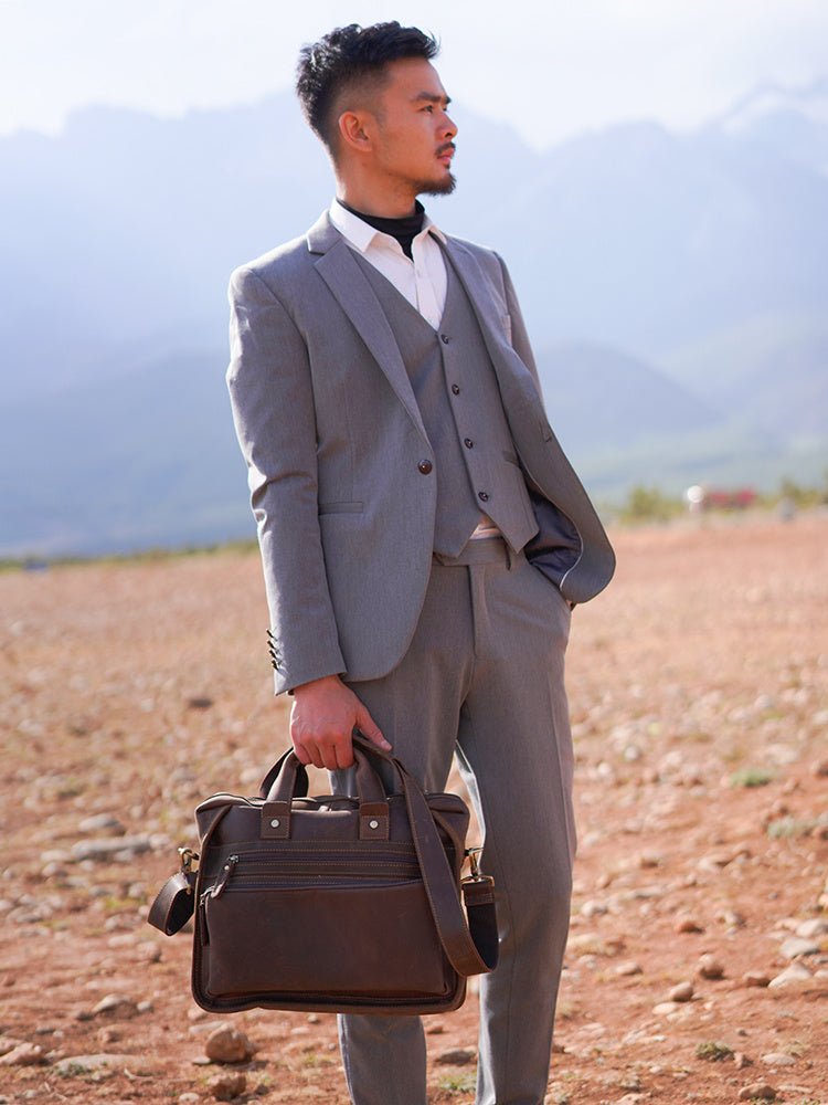 Men's Fashion Vintage Crossbody Computer Briefcase