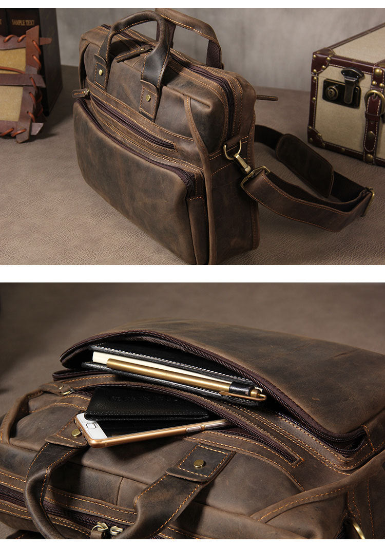 Men's Fashion Vintage Crossbody Computer Briefcase