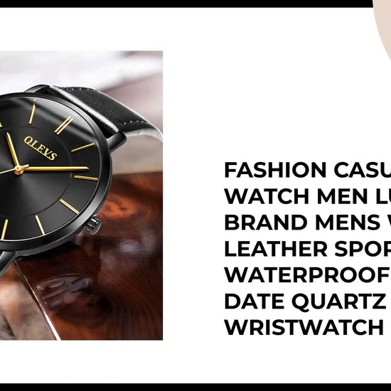 Fashion Casual Watch Men Luxury Brand Mens Watches Leather Sport Waterproof Auto Date Quartz Wristwatch by@Outfy